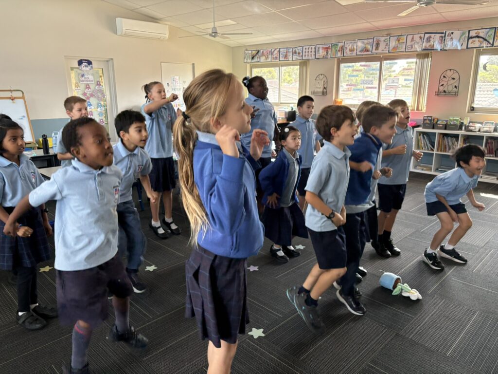 Primary school class standing